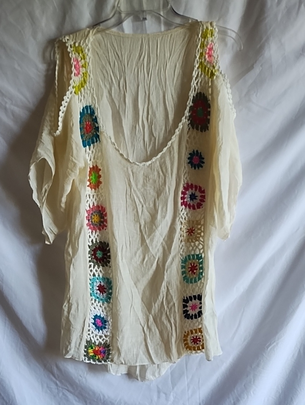 Bohemian Crochet-Trim Ivory Women’s Coverup